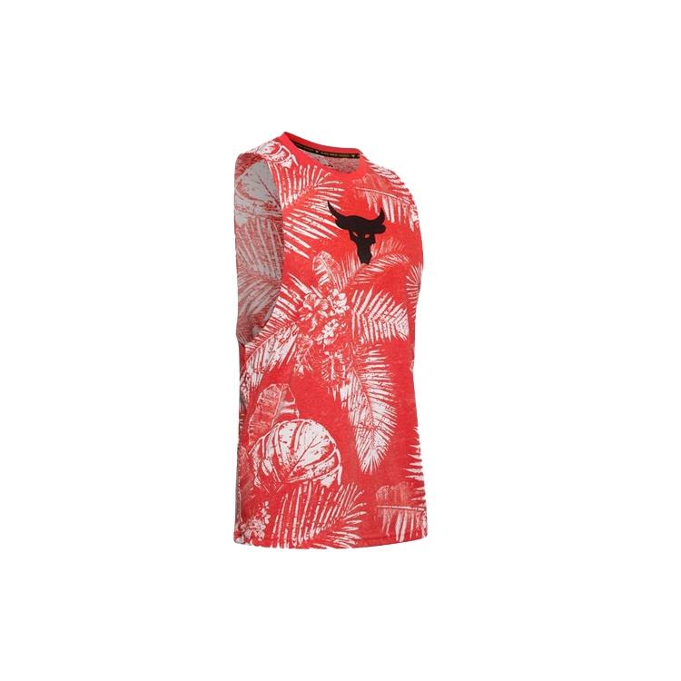 Under Armour Project Rock Aloha Camo Tank Top Red Men s 1351590-608 M