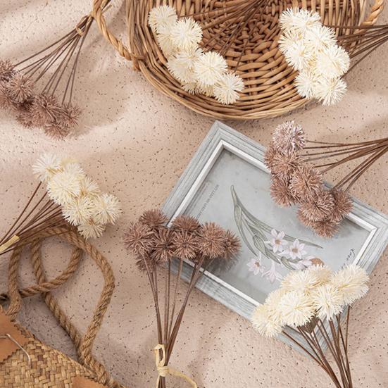 12 Mazzi di Crisantemi Artificiali a Pompon Finti Fiore Artificiale Piccola Sfera di Crisantemo Mini con Gambo Lungo per Bouquet da Sposa Fai-da-te Decorazione per Vaso