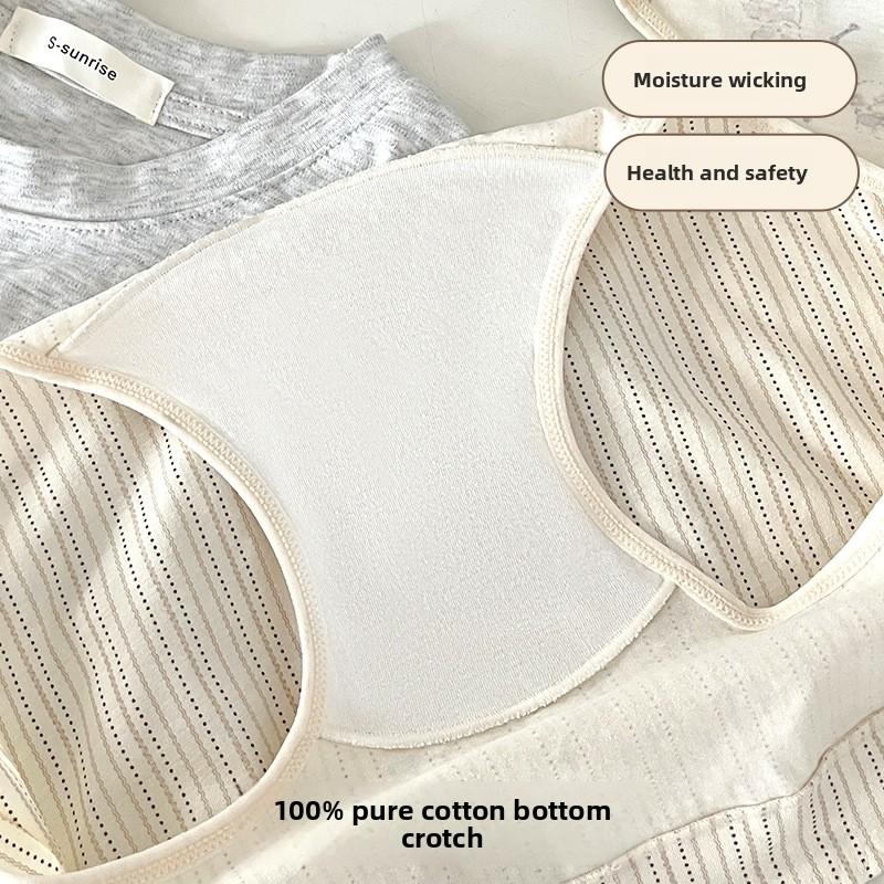 Ladies Summer Cute Cartoon Pure Cotton 10A Bacteriostatic Mid Waist Briefs