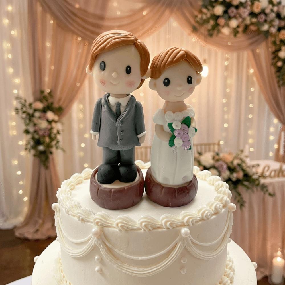 Retro Couple Wedding Cake Topper Creative Cake Toppers Dolls Valentine's Day