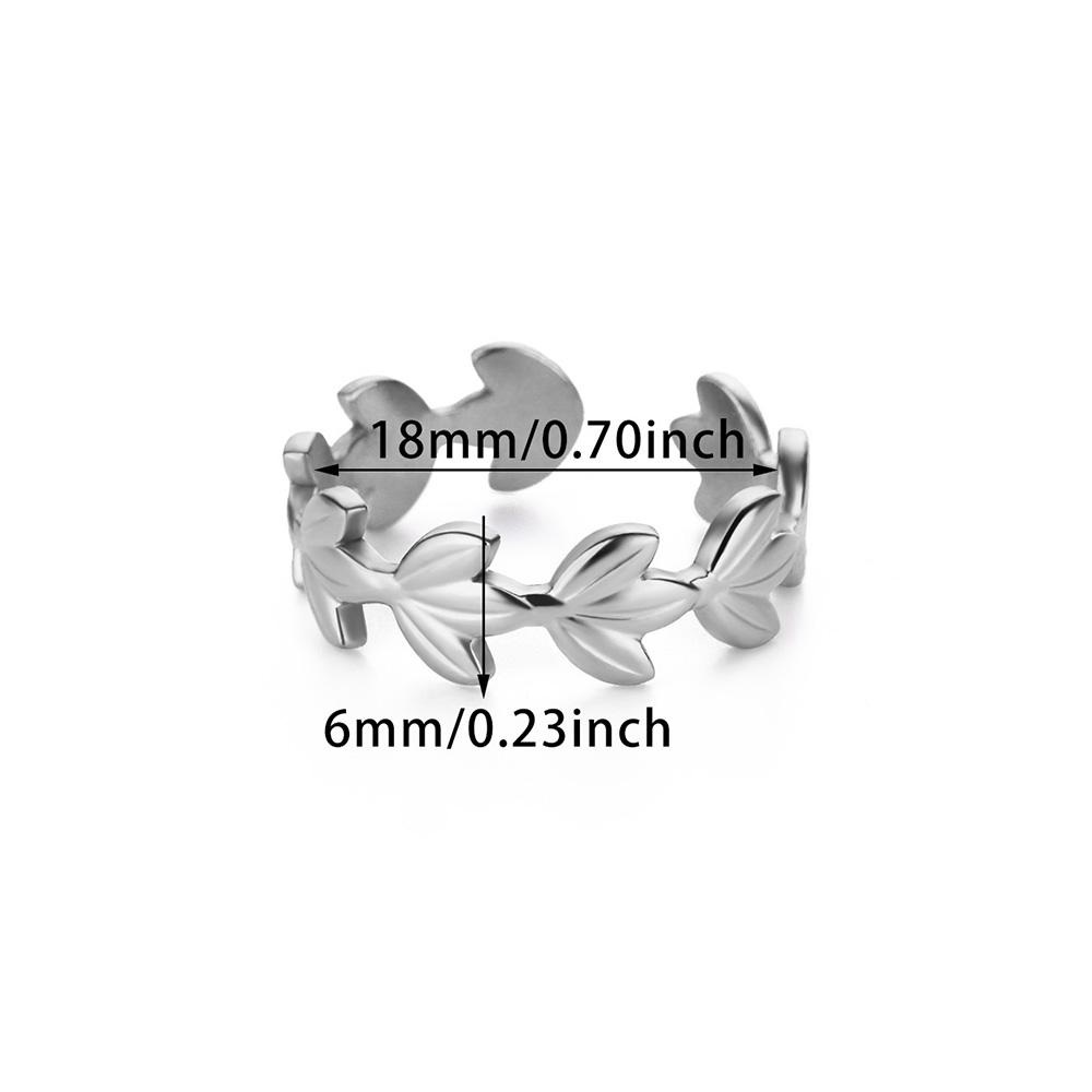 

Stacked Leaf Open Rings For Women Stainless Steel Gold Color Wedding Aesthetic Ring New Fashion Wedding Zircon Accessories Gift