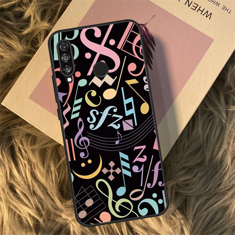 Music Score Musical Notes For Huawei Nova Y90 Y60 Y61 Y70 Y72 Y73 Y91 3i 7i 8i 11i 12i 9 10 SE P20 P30 P40 Lite Case