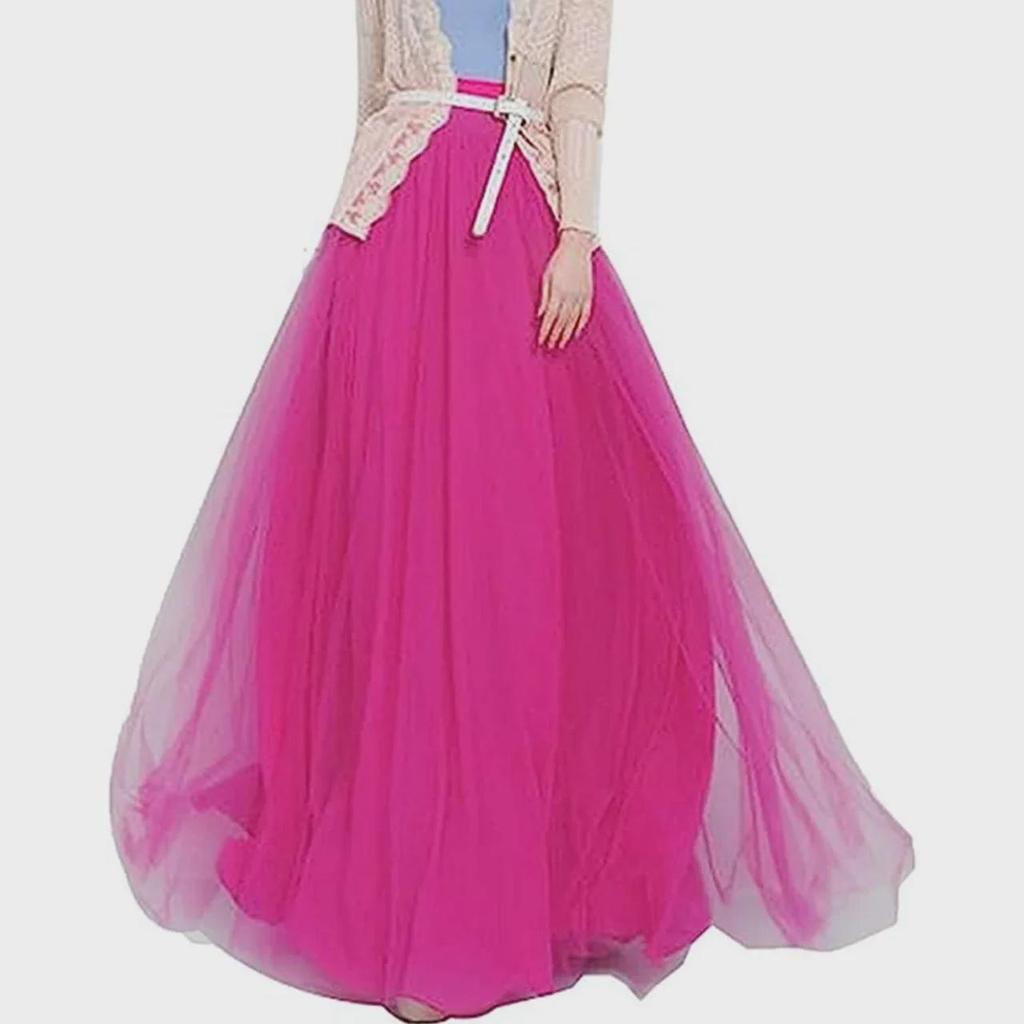 Elegant Cross-Border Women's Layered Tulle Skirt with Bow Belt for Weddings and Parties
