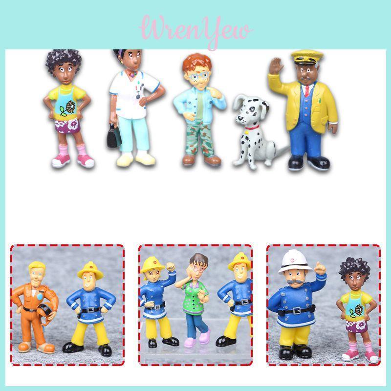 Charming 12pcs Cartoon Fireman Sam Mini Models For Enthusiastic Collectors And Decorators
