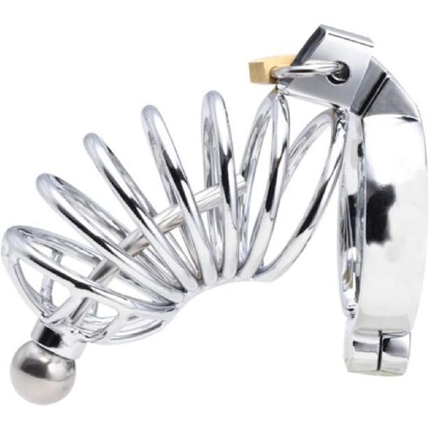 Adjustable Cock Cage for Men Metal Chastity Devices Male Bondage Chastity Locked Cage Penis Ring Sex Toy for Men Restraints Erection (Catheter 1