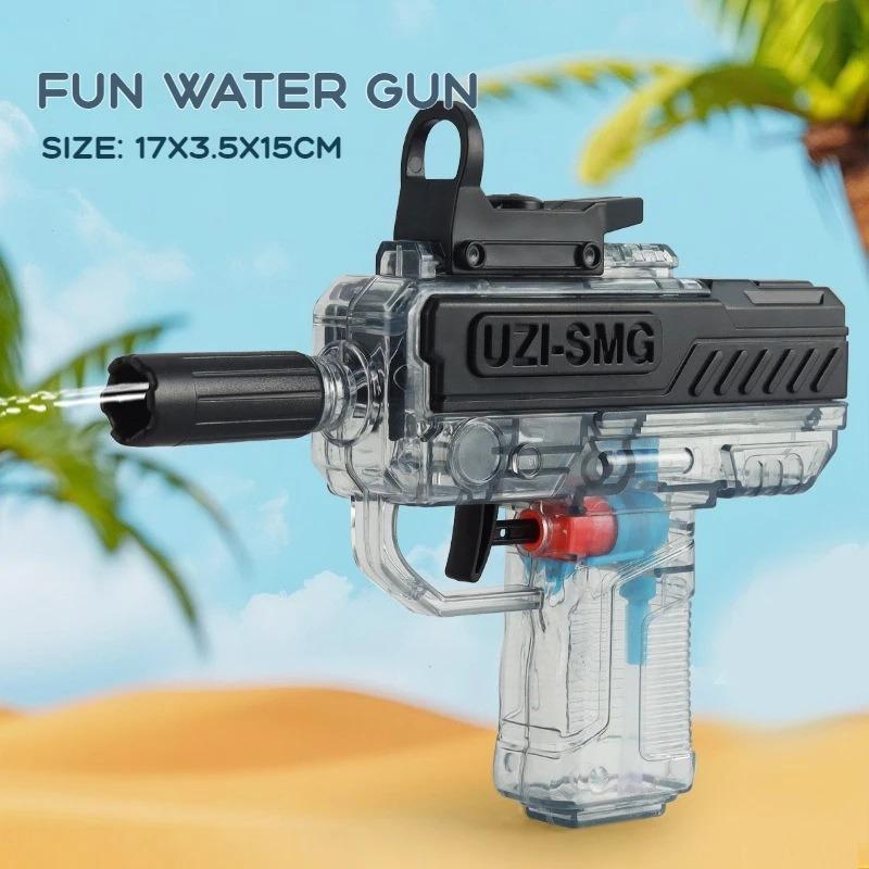 Uzis Automatic Reload Water Gun, Continuous Fire Water Gun for Kids, Boys and Girls Beach Play Toy, Fun Outdoor Water Game