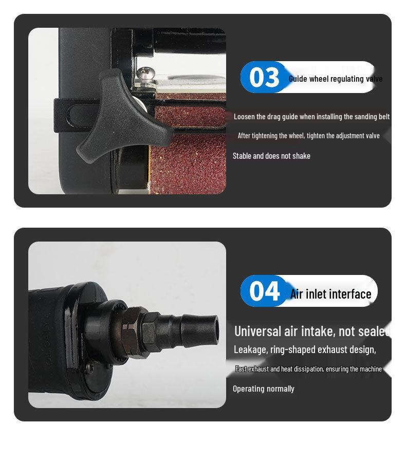 Pneumatic Stainless Steel Belt Grinder for Wire Drawing and Rust Removal