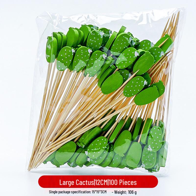 12CM Bamboo Pearl Skewers: Creative Cocktail and Fruit Plate Decor Toothpicks
