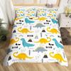 Cute Cartoon Dinosaur Duvet Cover Set Full SizeKawaii Dinosaur Bedding Set for Boys GirlsColorful Dinosaur Comforter Cover Set