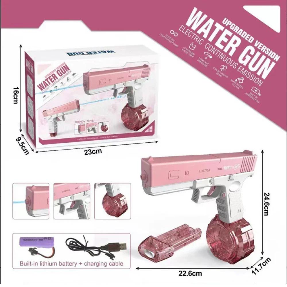 Full Automatic Electric Water Gun Toy-Spurt Pistol Shooting Game for Summer Beach Pool Ideal Water Toy Gifts for Kids Boys Girls