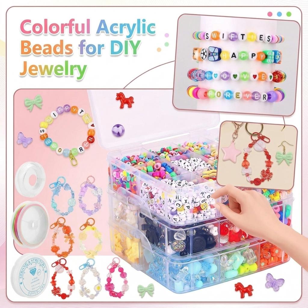 3123 Sets Of Various Acrylic Bead Sets Suitable For DIY Beading Of Bracelets And Hand Strings
