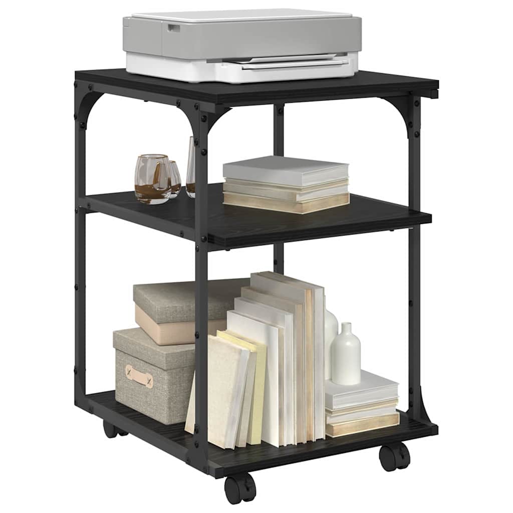 Printer Stand Black Oak Effect 43 x 48 x 64 cm