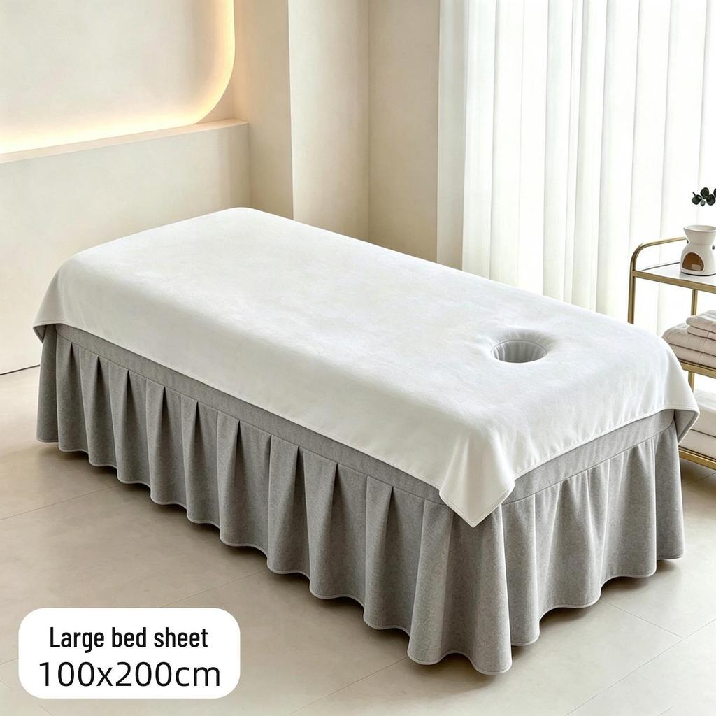 Customizable Soft Coral Fleece Massage Sheet - Large, Absorbent, Thickened Beauty Salon Towel Blanket