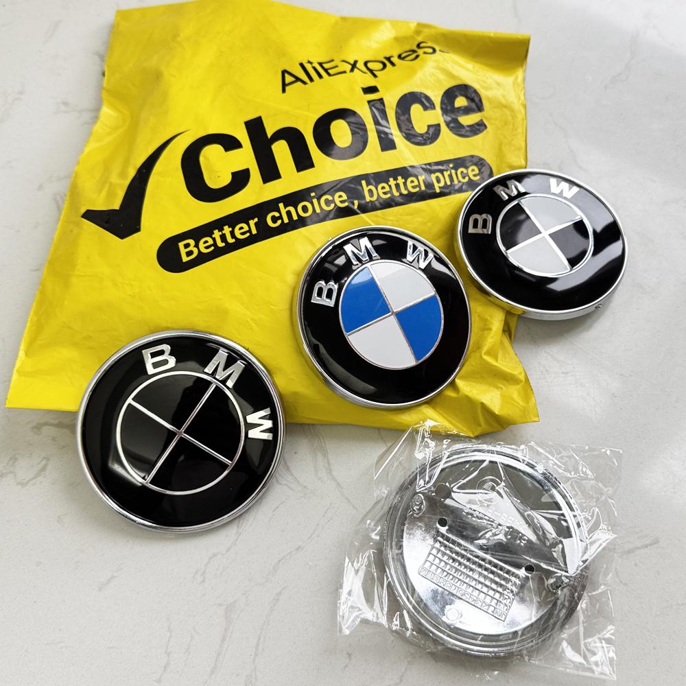 Vbjly8 Blue White Car Front Bonnet Logo Trunk Cover Badge 74mm 82mm For BMW E90 E60 E46 E93 F20 F21 F30 F31 F32 F33 F34 F15 F10 F01 F11