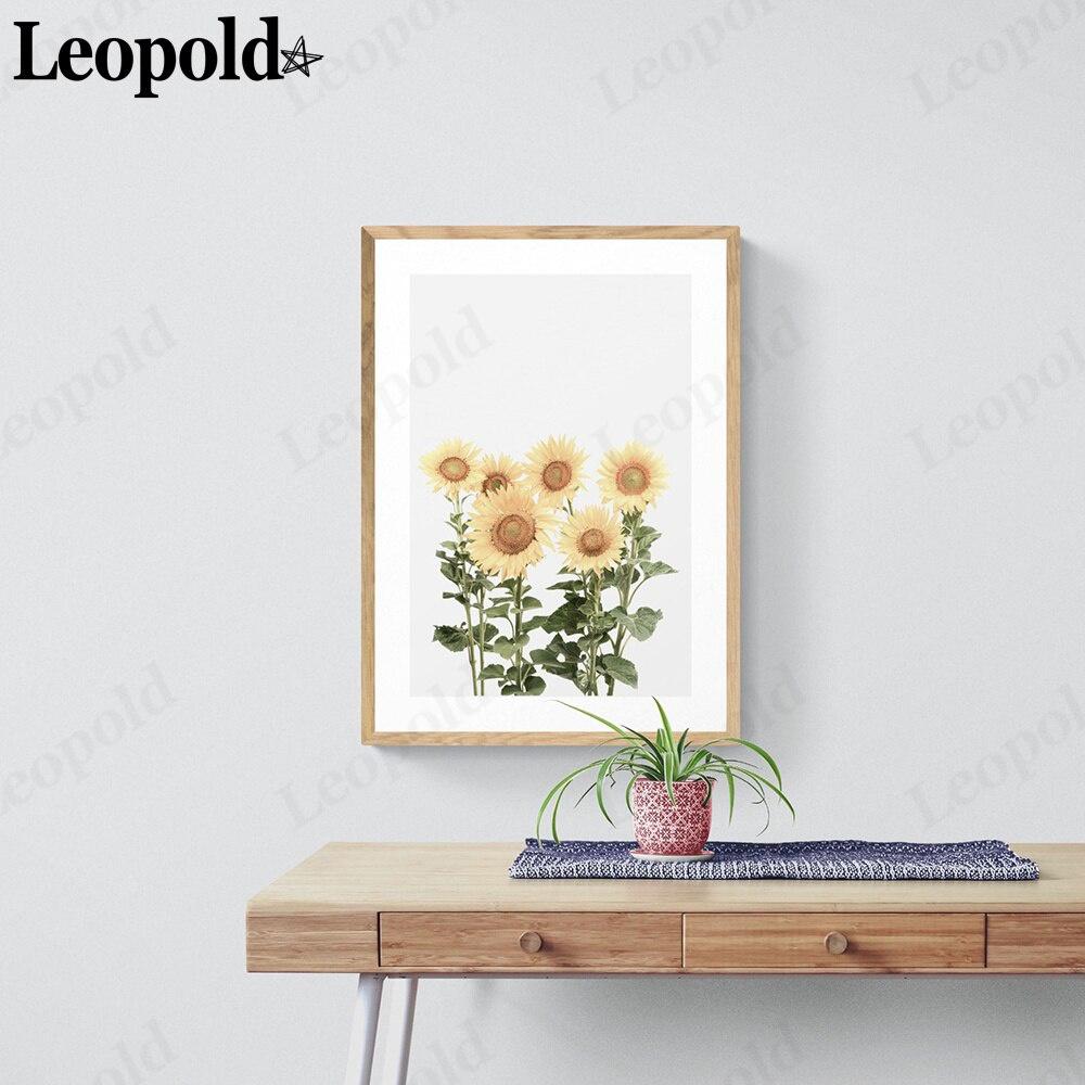 Simple Sunflower Canvas Poster Yellow Petal Painting Wall Art Nordic Poster Living Room Home Decoration