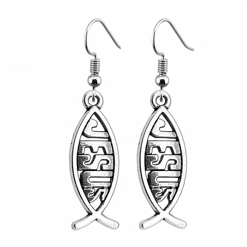 Cross Dangle Earrings Minimalist Gothic Christian Symbol Drop Earrings Girl Jewelry