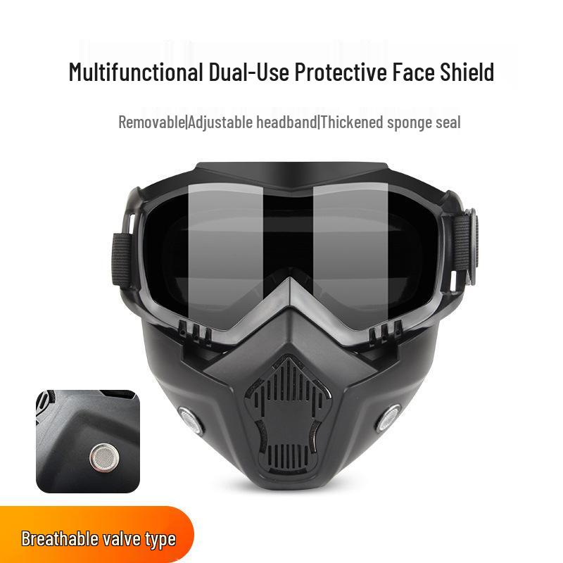 Harley Windproof Welding & Riding Mask with Detachable Cap & Anti-Glare Goggles