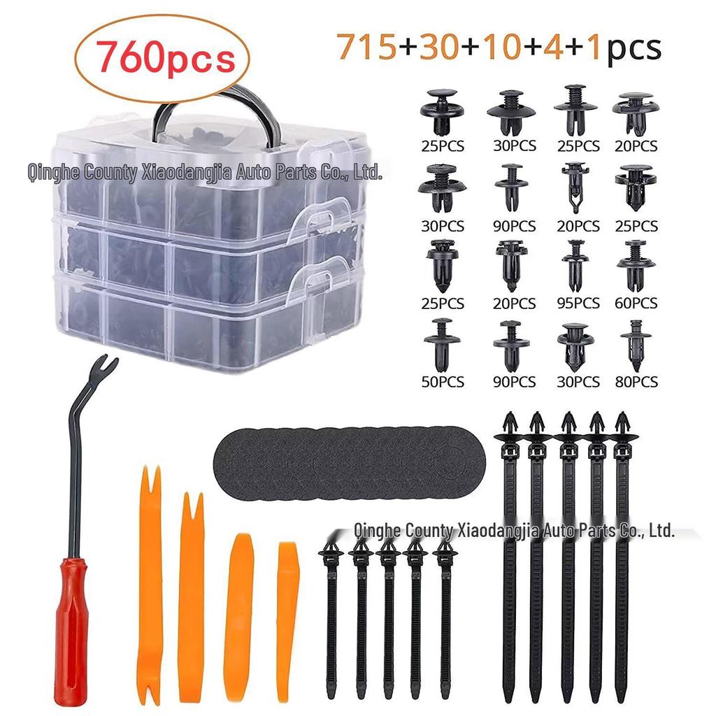 760-Piece Snap-in Fastener Set for Chevrolet, Ford, Honda: Push Retainer Clips & Car Fasteners