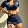 Sexy Policewoman Role Play Lingerie Set - Crop Top Uniform