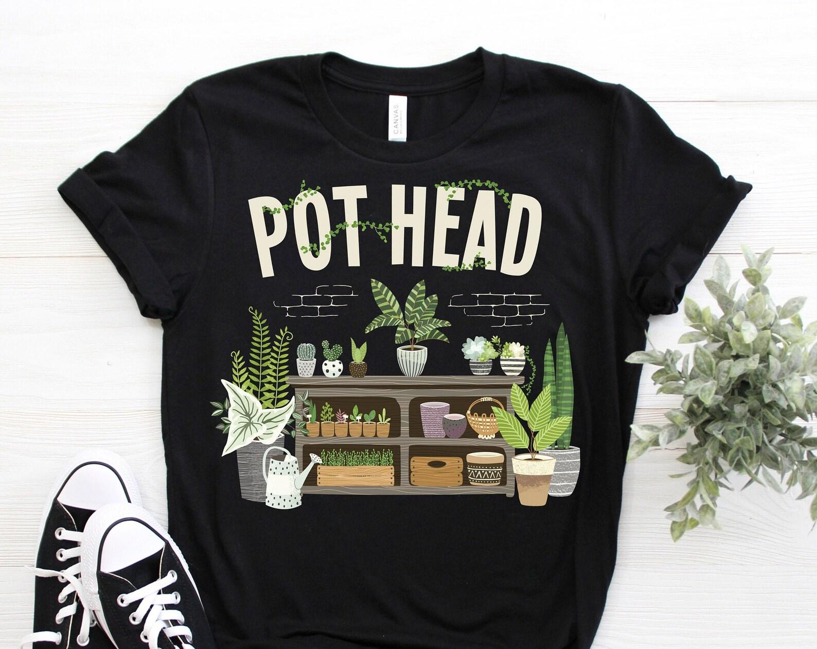 Gardening Potted Succulent Plant Pot Head Gardener Garden Funny Cute T-Shirt, Plants Lover Gardeners Gifts, Succa Cactus, Mom Mother s Day, 100