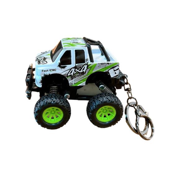 

Брелок Підвіска Портативний Дизайн Позашляхових Перегонів Брелок з Металевим Кільцем Інерційна Іграшка Міні Машинка Брелок Іграшка зелений/білий