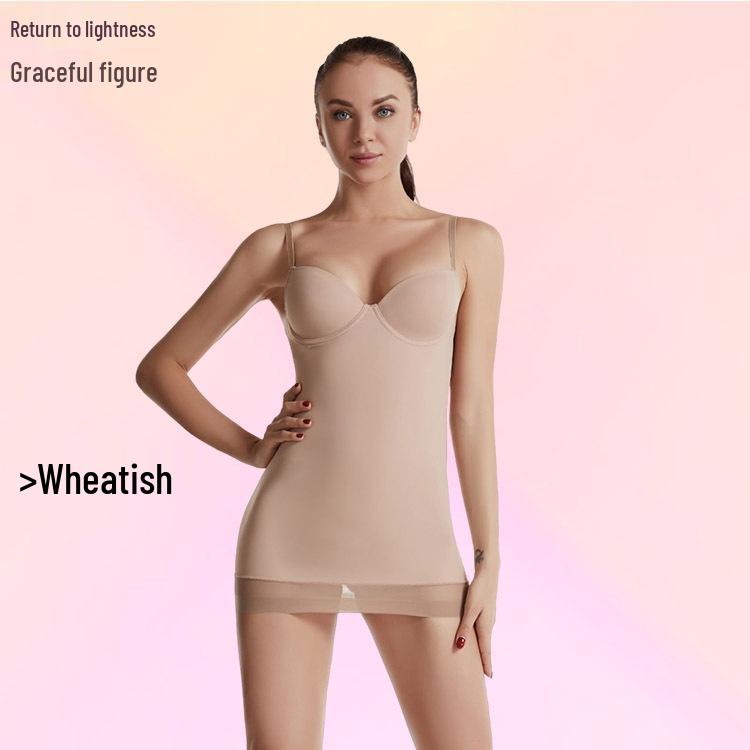 Plus Size Postpartum Body-Shaping Dress with Built-in Bra and Abdominal Support