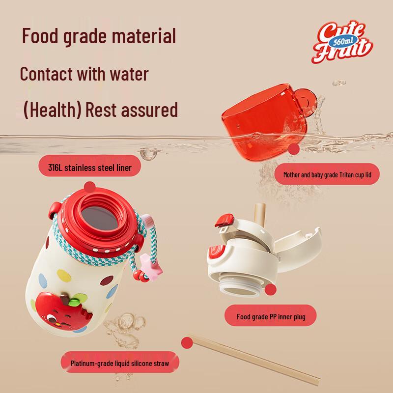 RELEA Cute Kids Insulated Straw Bottle