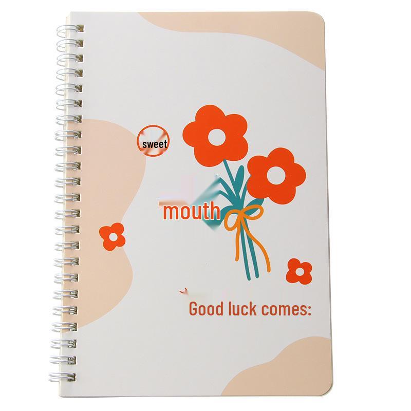 A5 Floral Spiral Notebook: Girlish Heart Study Stationery, Loose-Leaf Student Journal