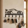 Black Minimal Metal Car Key Holder Sturdy 6 Hooks Sports Car Storage Hooks Bathroom