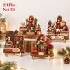 Retro Christmas Centerpieces Book Lover Gifts for Women, Just A Girl Who Loves Wooden Plaque, Winter Home Decor 2D Flat Reading Block Sign with Stand