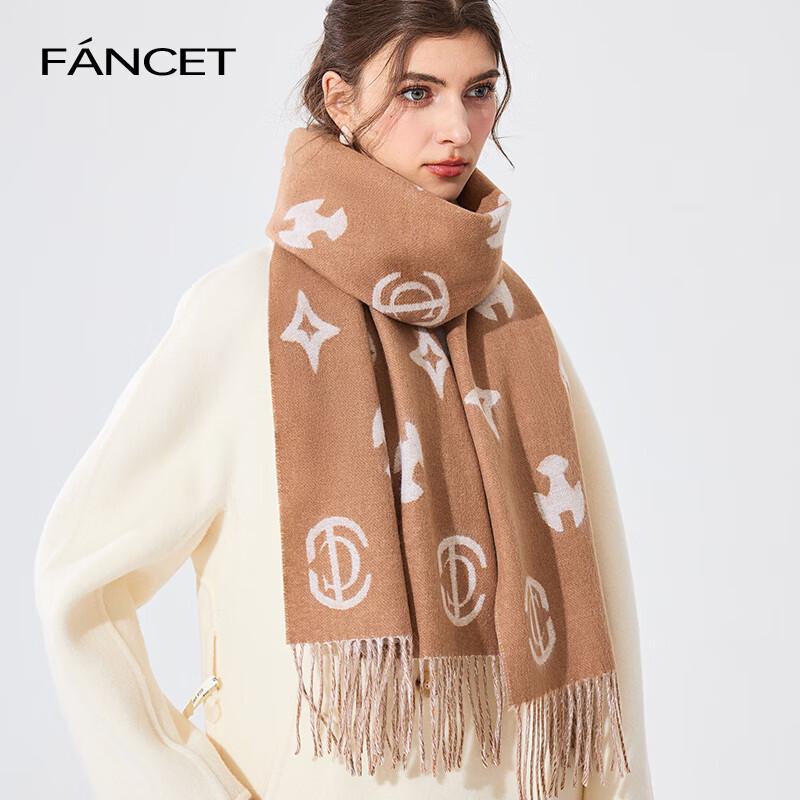FANCET Women's 100% Wool Jacquard Scarf & Shawl