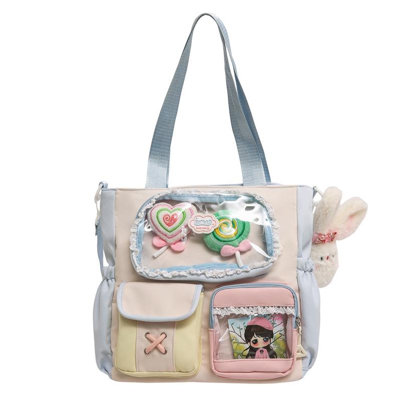 Schoolbag Fresh and Sweet High-value Dopamine Transparent Pain Bag Backpack Female Japanese High-value Junior High School Student Backpack Female