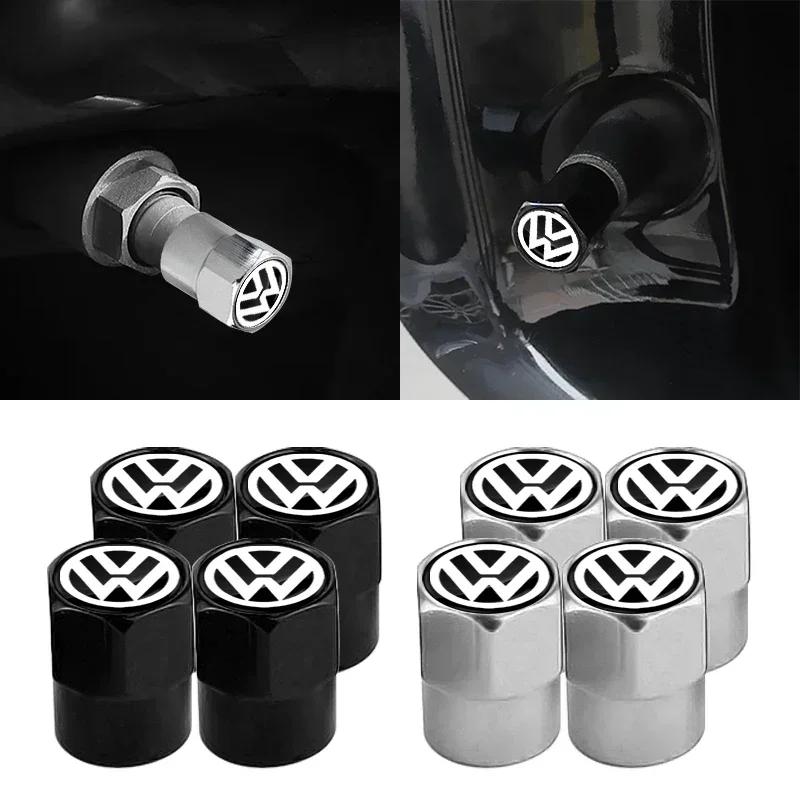 For Volkswagen VW Car Wheel Tire Valve Caps Tyre Rim Stem Covers Airdust Waterproof For Volkswagen Touran Golf-4 5 6 7 Passat Po