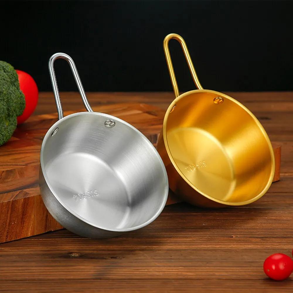 Outdoor Xuela Bowl 304 Stainless Steel Korean Rice Wine Bowl Restaurant Pickle Bowl with Handle Rice Washing Bowl