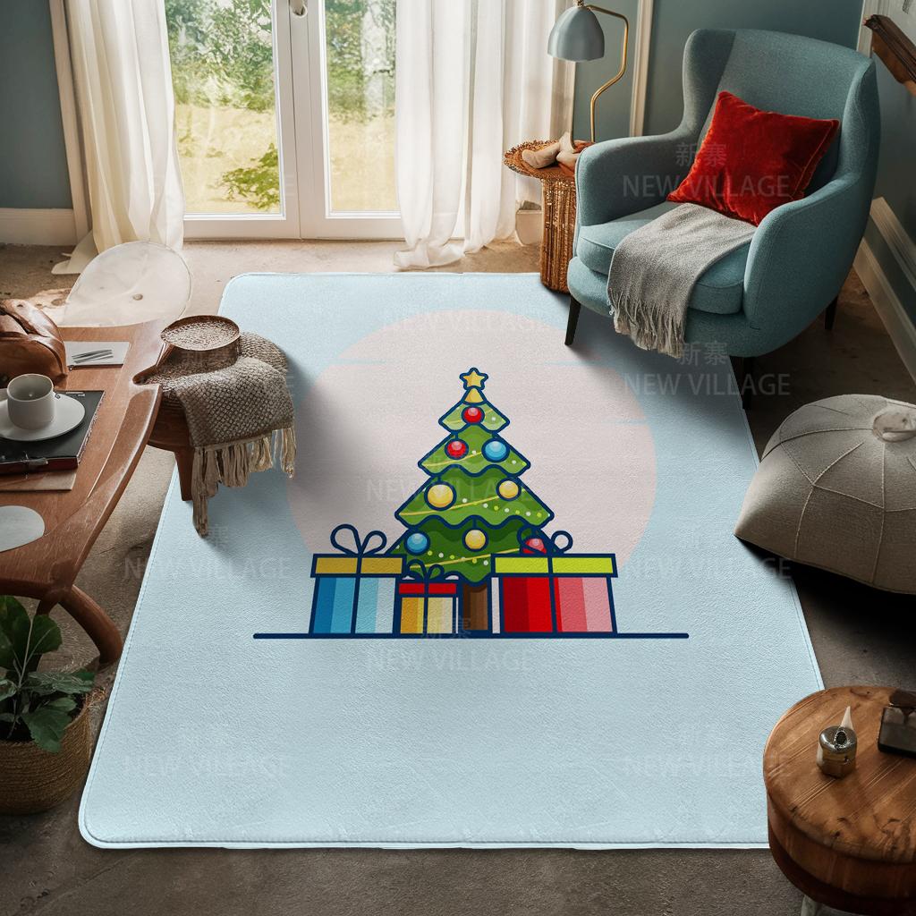 House Entrance Carpet Home Door Mat Living Room Bath Foot Bathroom Non-slip Water Absorption Rugs Bath Merry Christmas Winter