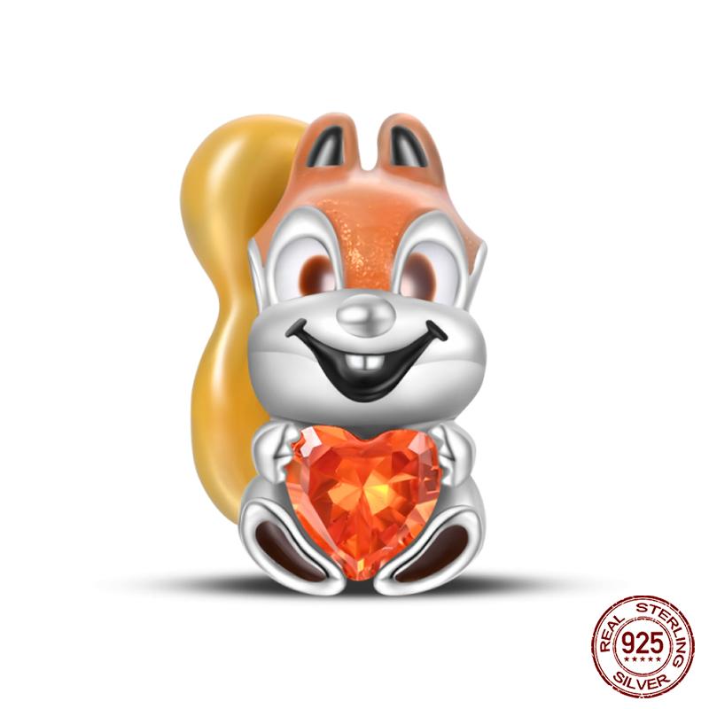 Real Copper Pink Rabbit Cat Dog Animal Charms Beads Fit Qikaola Original Bracelets Diy Birthday Jewelry Making