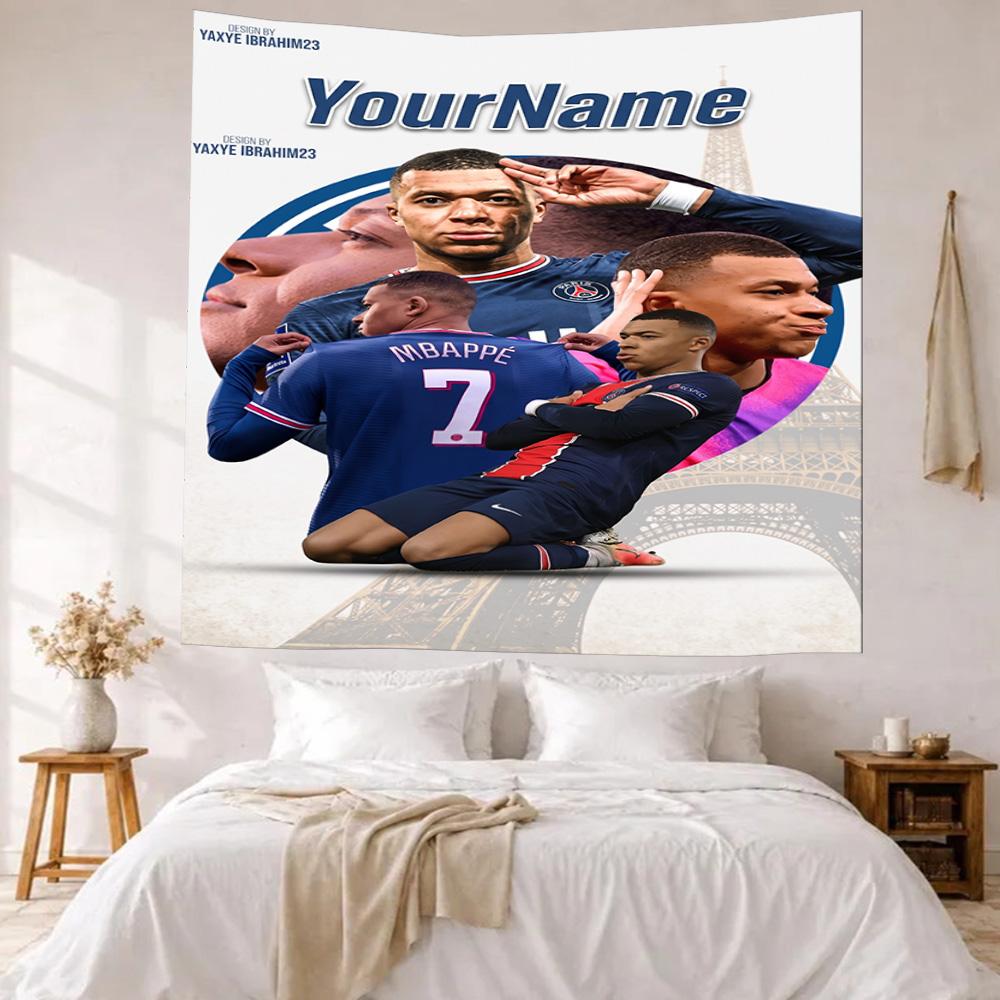 Mbappe Personalizowany Dekoracja Ścienna z Twoim Imieniem Gobelin Sztuka Na Pamięć o Zwierzęciu Urodziny Weselne Tło Imprezy Rodzinny Prezent