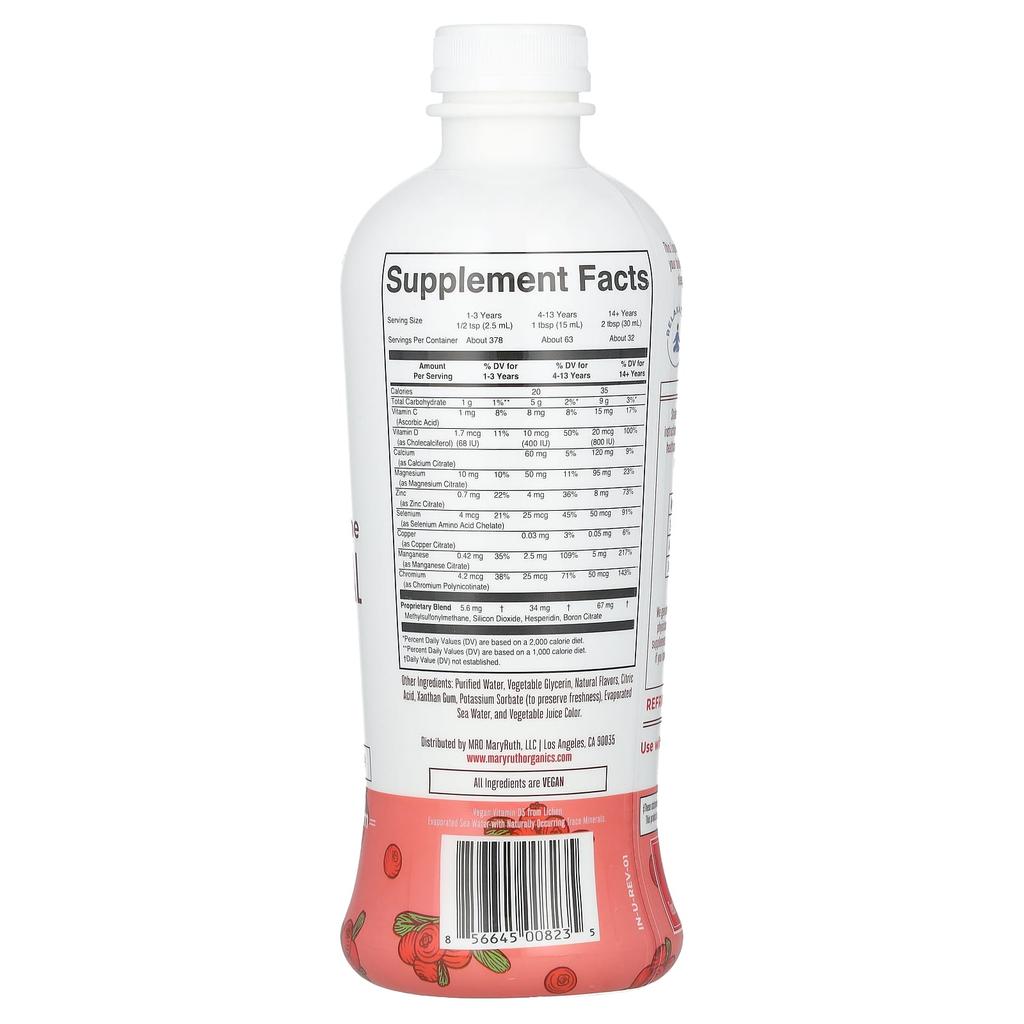 MaryRuth's Liquid Nighttime Multimineral, Cranberry Dream, 32 Fl Oz (946 Ml)