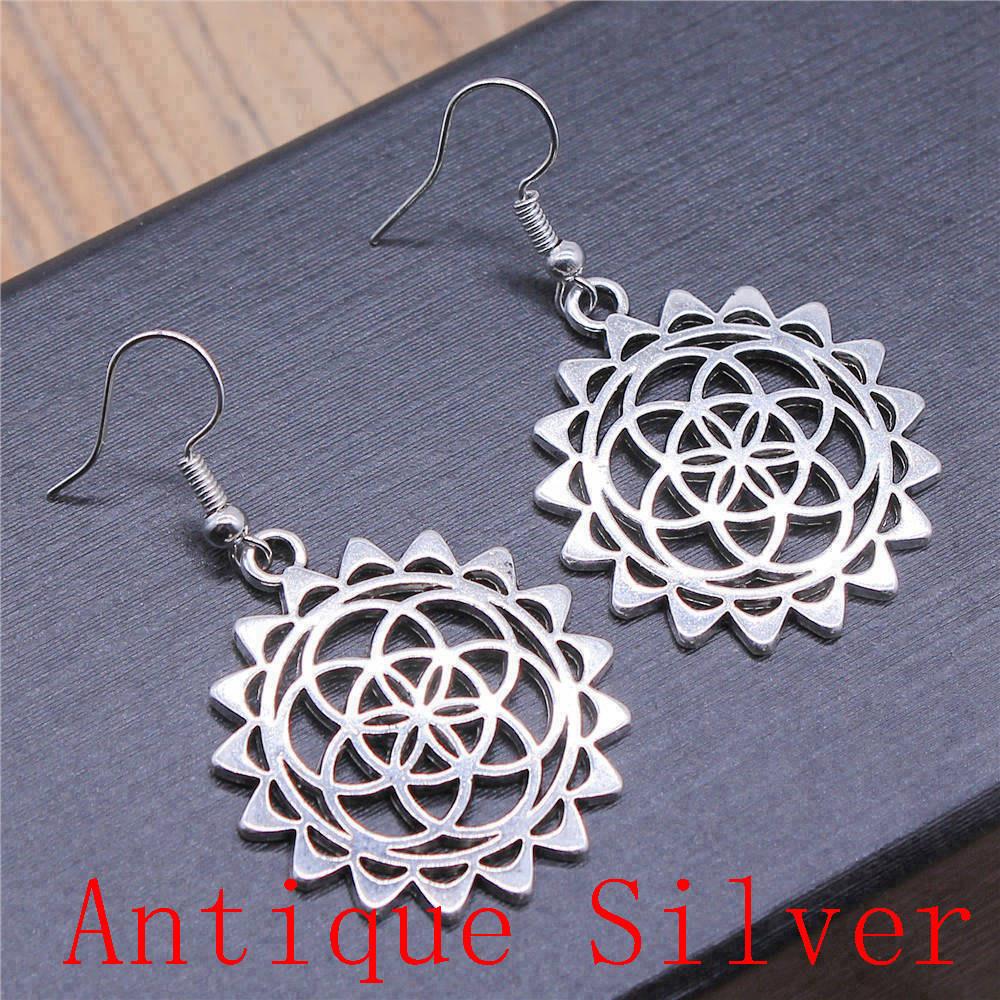 Mandala Pattern Drop Earrings Dangle Drop Earrings For Women Jewelry Making Wholesale