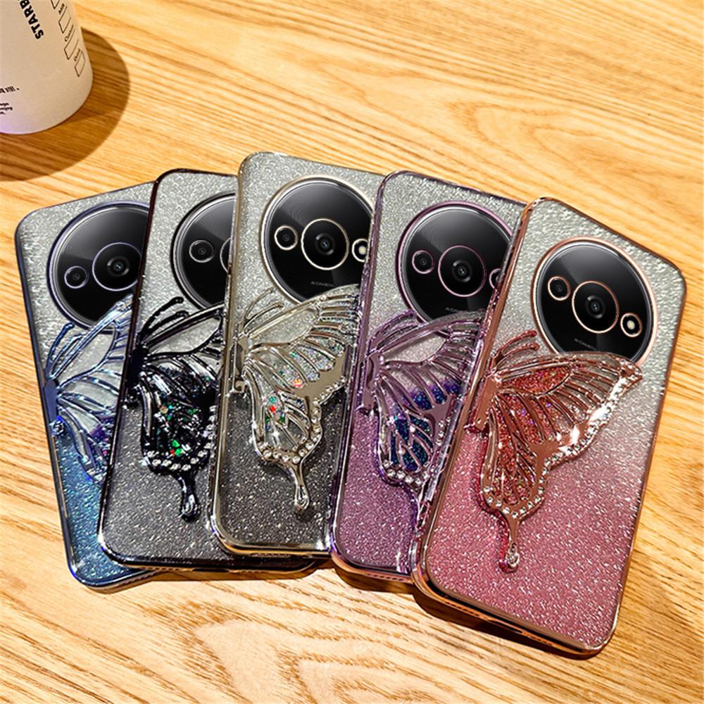 Gradient Butterfly Quicksand Phone Case For Xiaomi Redmi 9A 9C 10A 10 10C 12 13 4G 12C 13C 4G 13C 5G A3 A1 A2 Plus Soft Cover