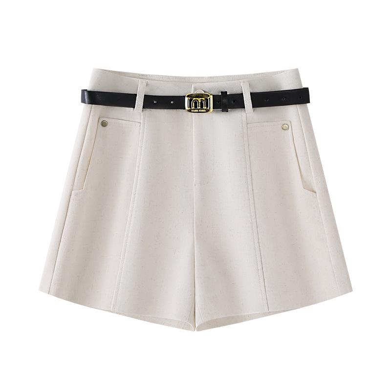 

Женские повседневные шорты-костюм А-силуэта Весна 2025 - Свободные, широкие, в стиле «четыре точки» 3XL белый