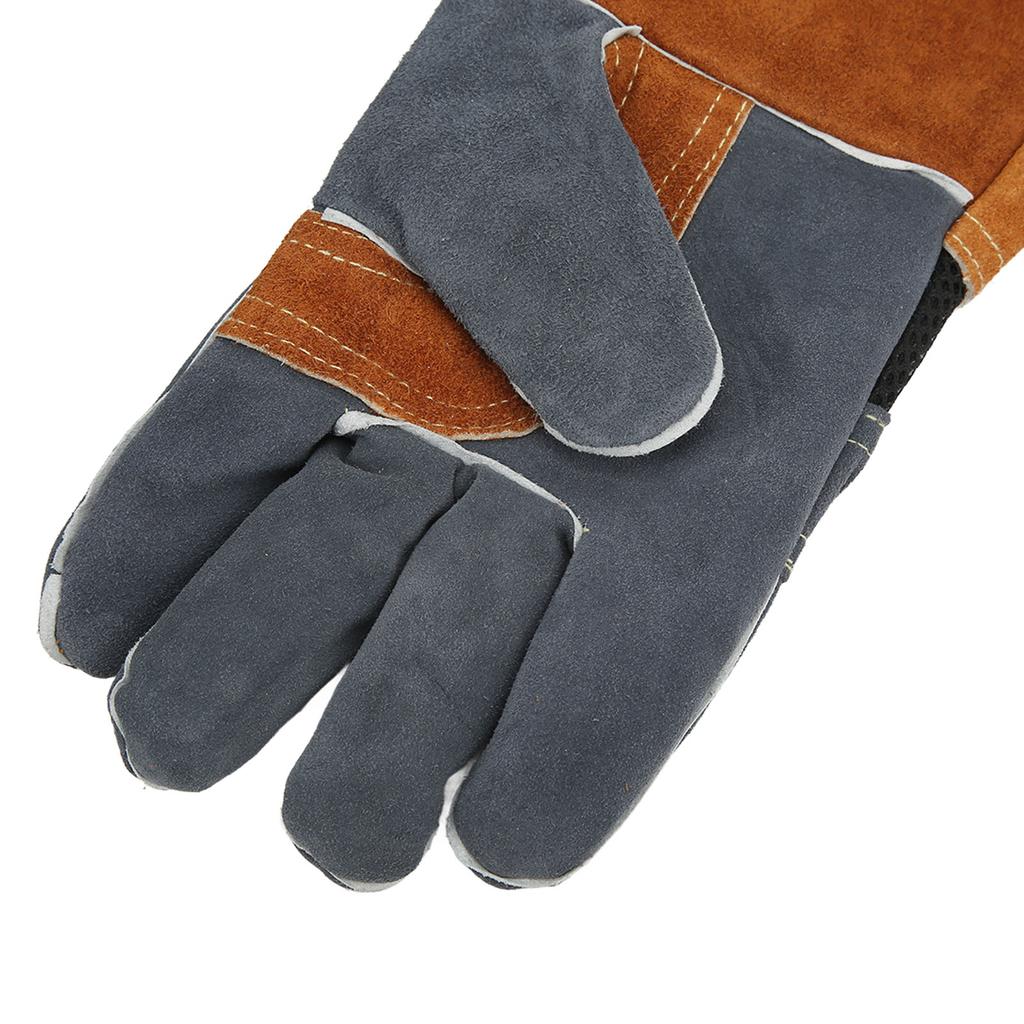 1 Pair of Heat Resistant Gloves  proof Flame Retardant Non Scalding Leather for BBQ Grill