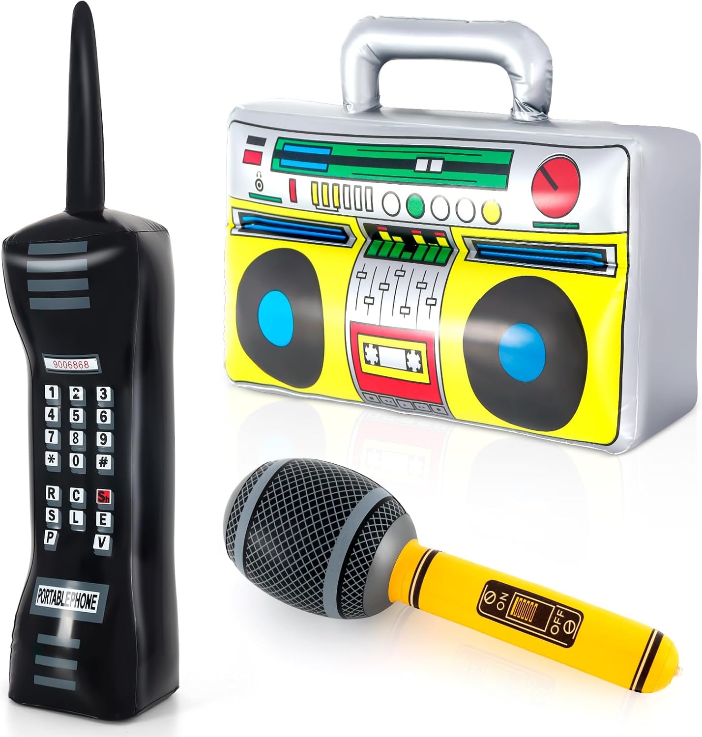 

Set Inflatable Radio Boombox Mobile Phone 80s 90s Theme Party Decorations Props Hip Hop Theme Disco Birthday Party Supplies As Photo