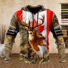 2024 Men's Fashion Hunting Loose Hoodie Large 3D Prin Animal Deer Super Large Harajuku Hoodie Fashion Enthusiast Sweatshirt Man