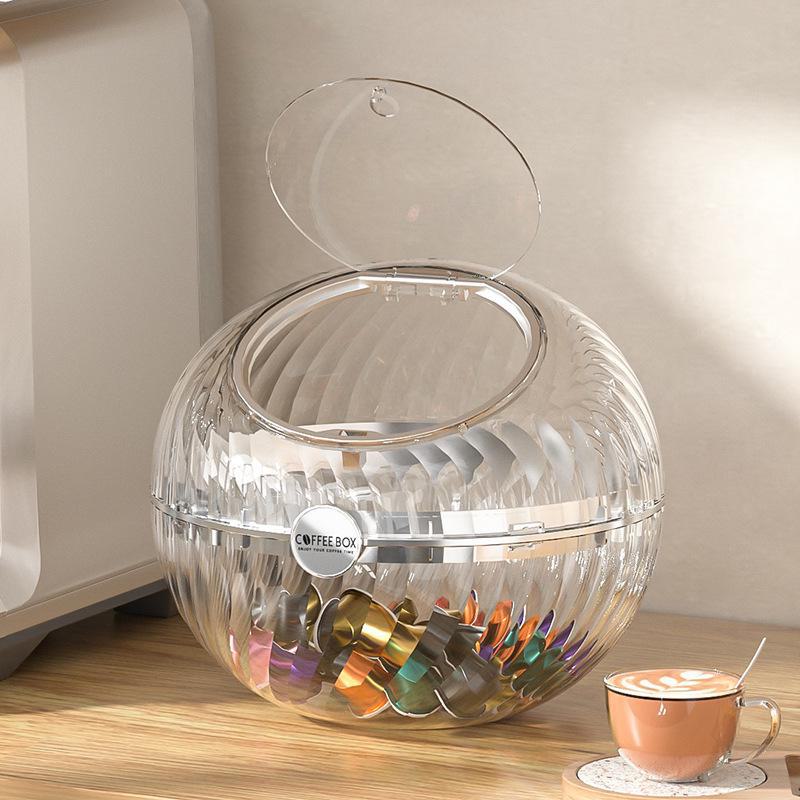 

Коробка для хранения чайных пакетиков и капсул: Пылезащитная прозрачная подставка для кофе и чая 8803【Round Tea Bag Storage】 прозрачный