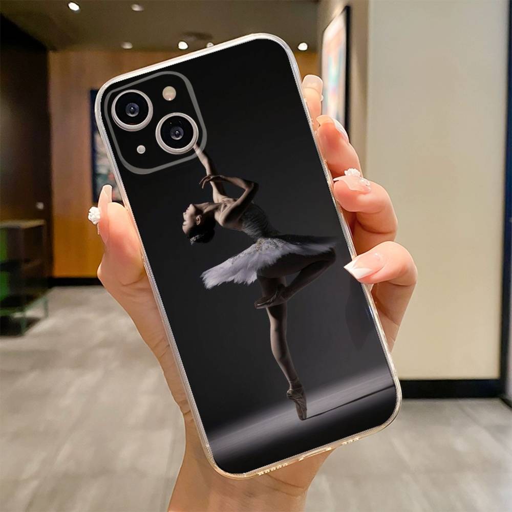 Simple Swan Dance Ballet Phone Case For iPhone 17 16e 16 15 14 13 12 11mini Pro Max X XR XSMAX 8 7 Air Plus Soft Cover