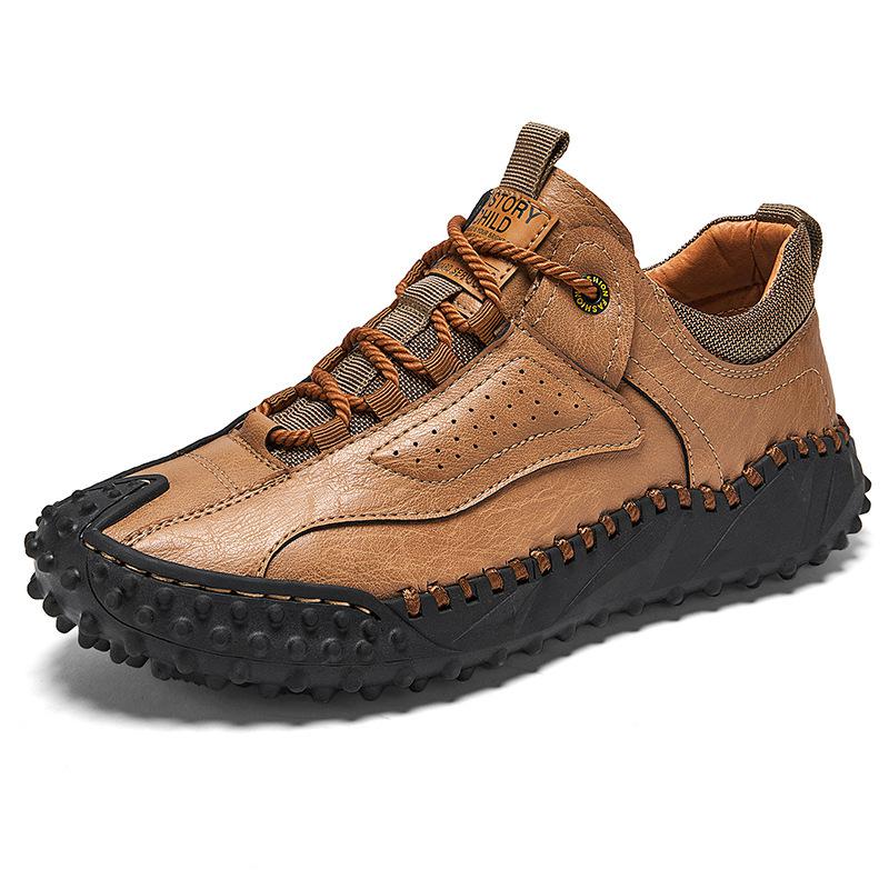Men Leather Casual Shoes Outdoor High Quality Brown Men's Sneakers Soft Homme Classic Non-slip Lace-up Men Flats Moccasin Shoes
