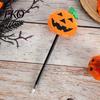 Smooth Writing Pen Halloween Pumpkin Gel Ink Pen, 0.7mm Rollerball with Plush Pumpkin, Novelty Black for Party Favors, Gift Supplies Marker