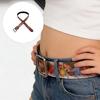 Comfortable Retro Art Waist Belt The Last Supper Design Waist Sash PU Leather Adjustable Size for Men Women