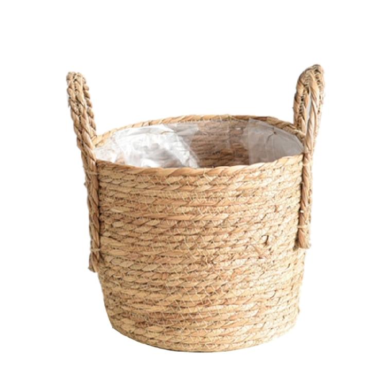 Woven Flower Pots Straw Flower Pots Outdoor Tables Large Straw Bag Basket Hand